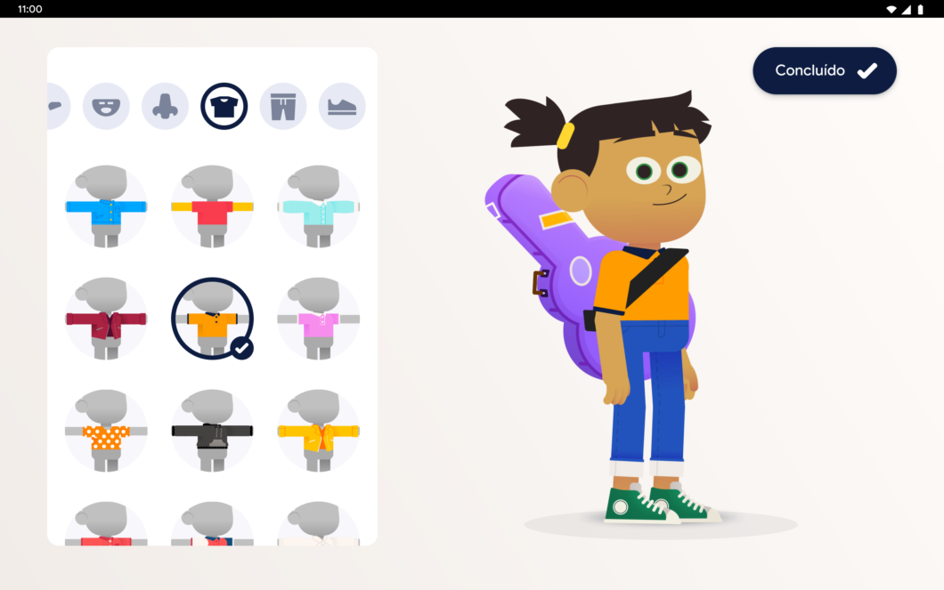Editor de avatar do Kids Space (Imagem: Divulgação/Google)