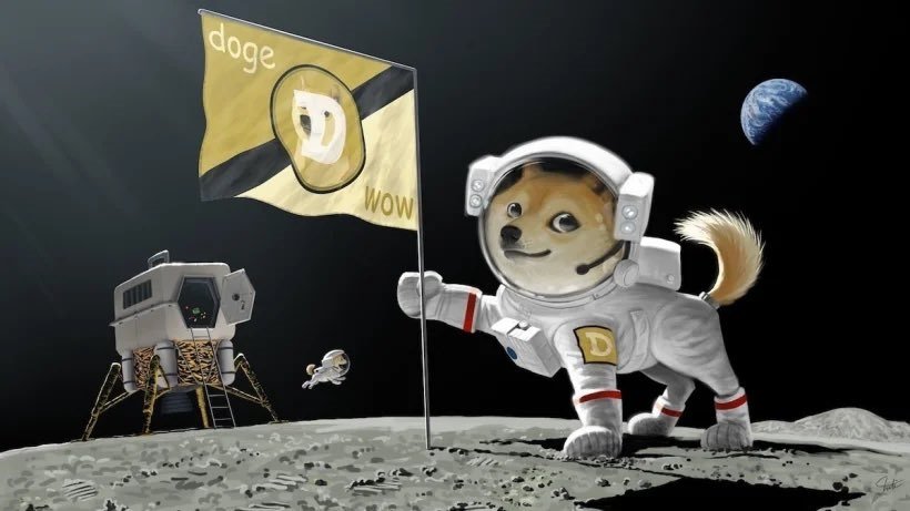 Elon Musk já sugeriu levar o dogecoin para a Lua ao publicar uma ilustração no final de fevereiro (Imagem: Reprodução/Twitter)