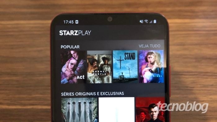 Aplicativo Starzplay no Android (Imagem: Lucas Lima/Tecnoblog)