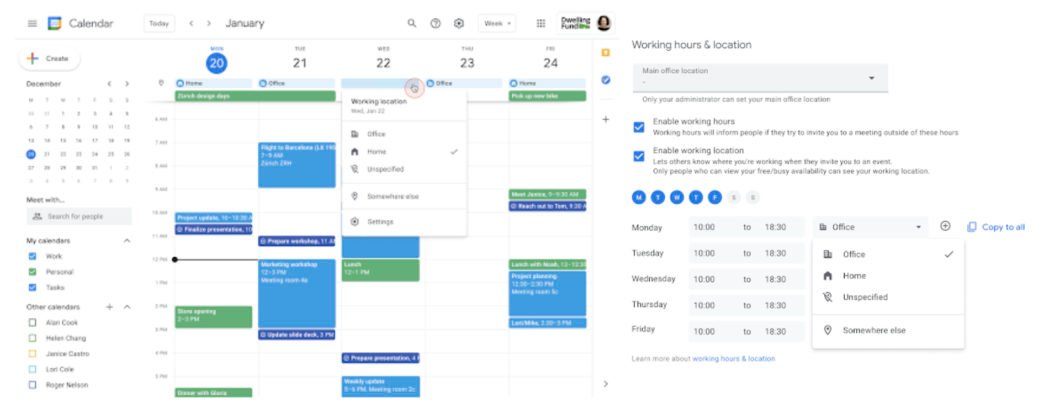 Google Agenda ganha função para mostrar local de trabalho (Imagem: Divulgação/Google)