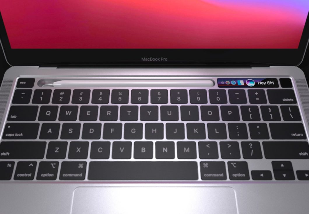 Conceito de MacBook com espaço para guardar Apple Pencil (Imagem: Reprodução/Sarang Sheth)
