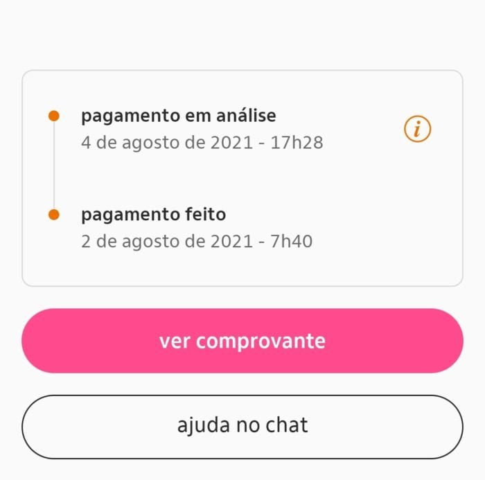 Tela do cliente Lucas mostra pagamento indevido em análise